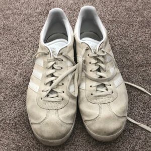 White Adidas Gazelles